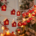 Illuminated Christmas Decoration LED Garland with Houses – Battery-Powered Warm Light, 200 cm, Winter Ambience