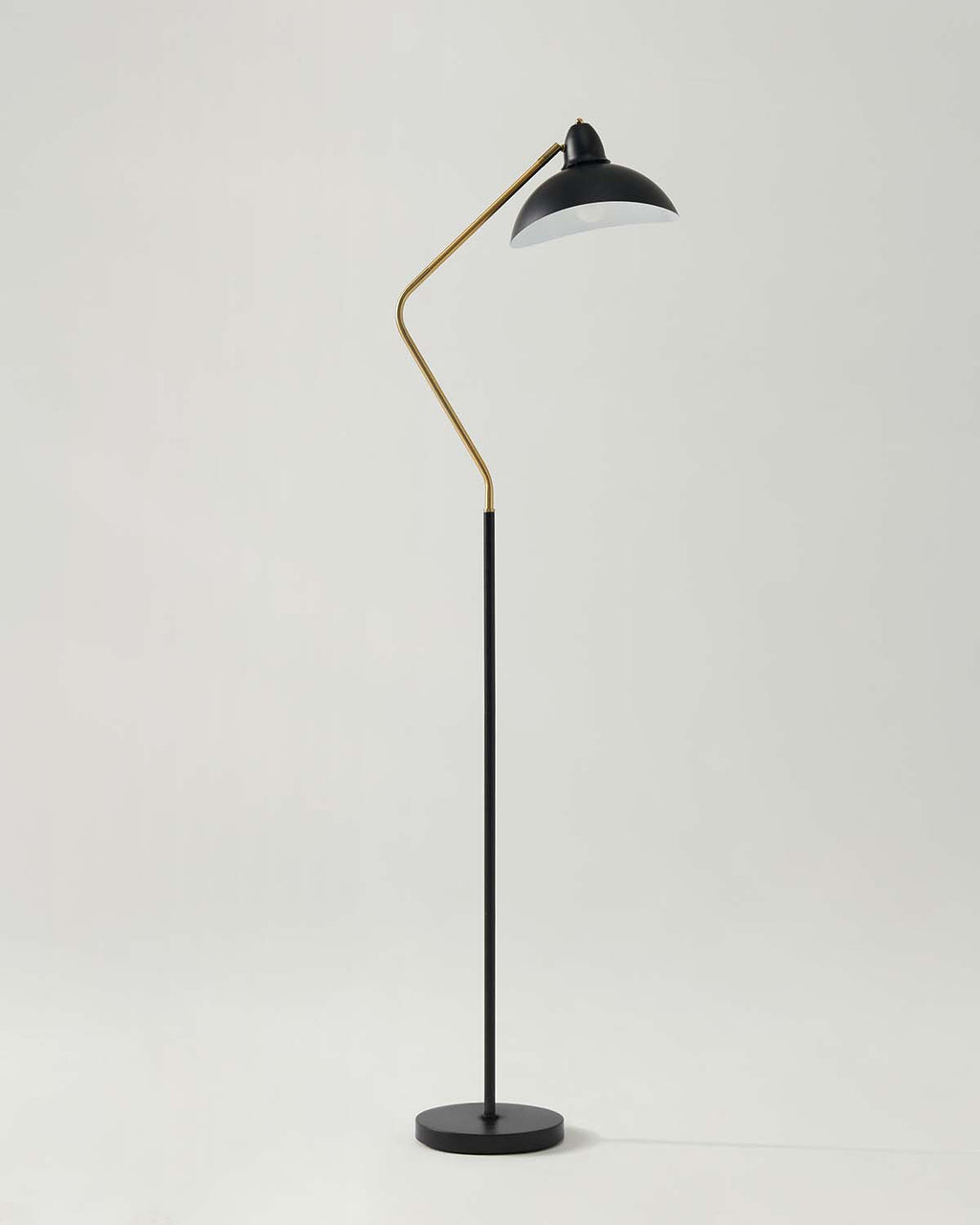 Asymmetric Design LED Floor Lamp – Modern Black & Gold, 173 cm, for Living Room