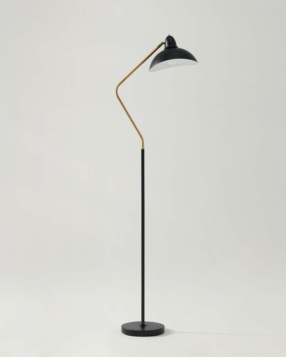 Asymmetric Design LED Floor Lamp – Modern Black & Gold, 173 cm, for Living Room