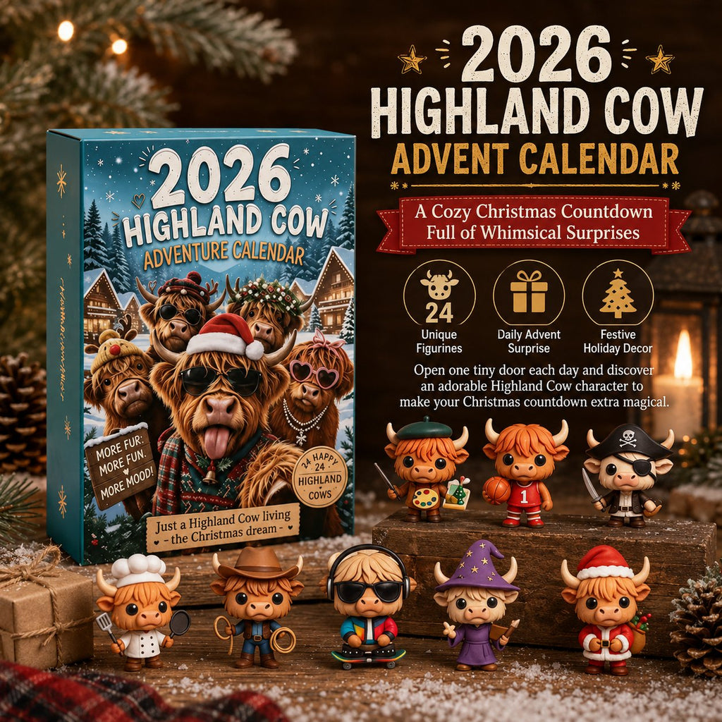 Zottelia | Highland Cow Figure Advent Calendar with 24 PVC Figures 2026