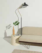 Asymmetric Design LED Floor Lamp – Modern Black & Gold, 173 cm, for Living Room