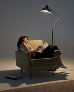Asymmetric Design LED Floor Lamp – Modern Black & Gold, 173 cm, for Living Room