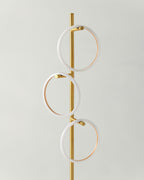 Modern LED Ring Floor Lamp – Dimmable, Gold Metal, 3 Light Rings