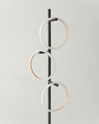 Modern LED Ring Floor Lamp – Dimmable, Gold Metal, 3 Light Rings