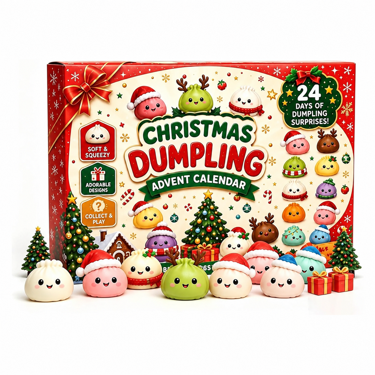 Plumora | Squishy Toy Advent Calendar for Kids with 24 Surprise Squishies