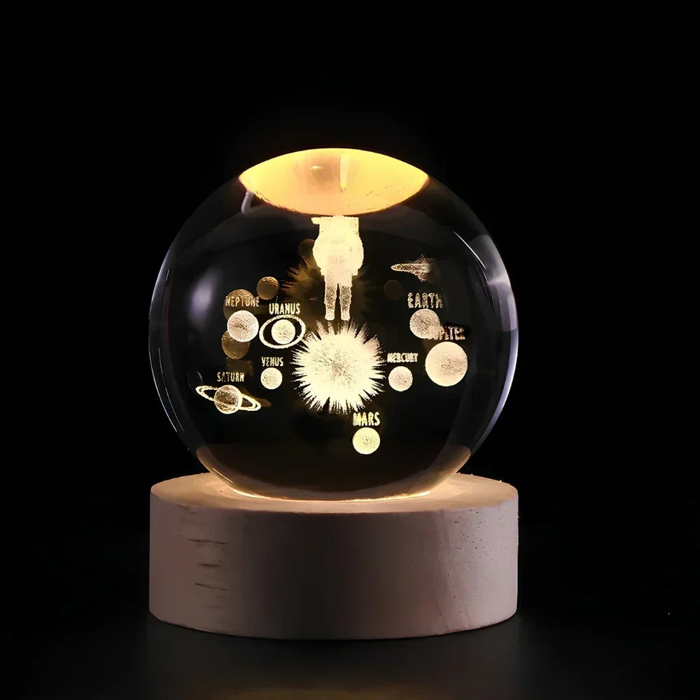 Crystal Ball Lamp with Coloured LED Lighting – Decorative Mood Light for Living Room & Bedroom