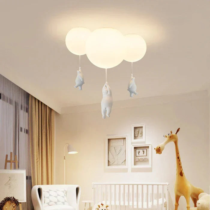 Bear & Balloon Pendant Light for Kids’ Room – Playful Ceiling Light with Warm LED for Bedroom & Living Room