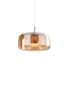 Smoked Glass LED Pendant Light – Dimmable Scandinavian Ceiling Light in Gold, Black or Amber for Dining Room, Kitchen Island & Living Room
