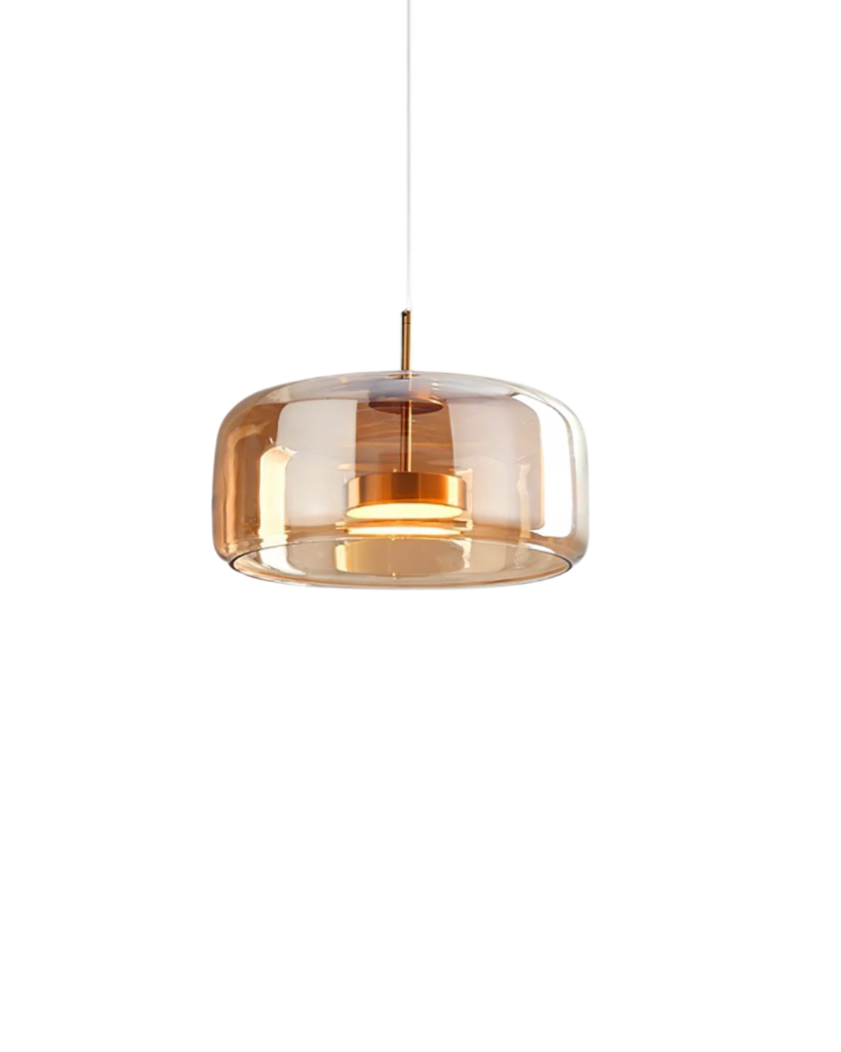 Smoked Glass LED Pendant Light – Dimmable Scandinavian Ceiling Light in Gold, Black or Amber for Dining Room, Kitchen Island & Living Room
