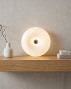 NARA Donut Glass Table Lamp – Dimmable, 3 Colour Temperatures, Bauhaus Design, Touch Control, Wall Mountable