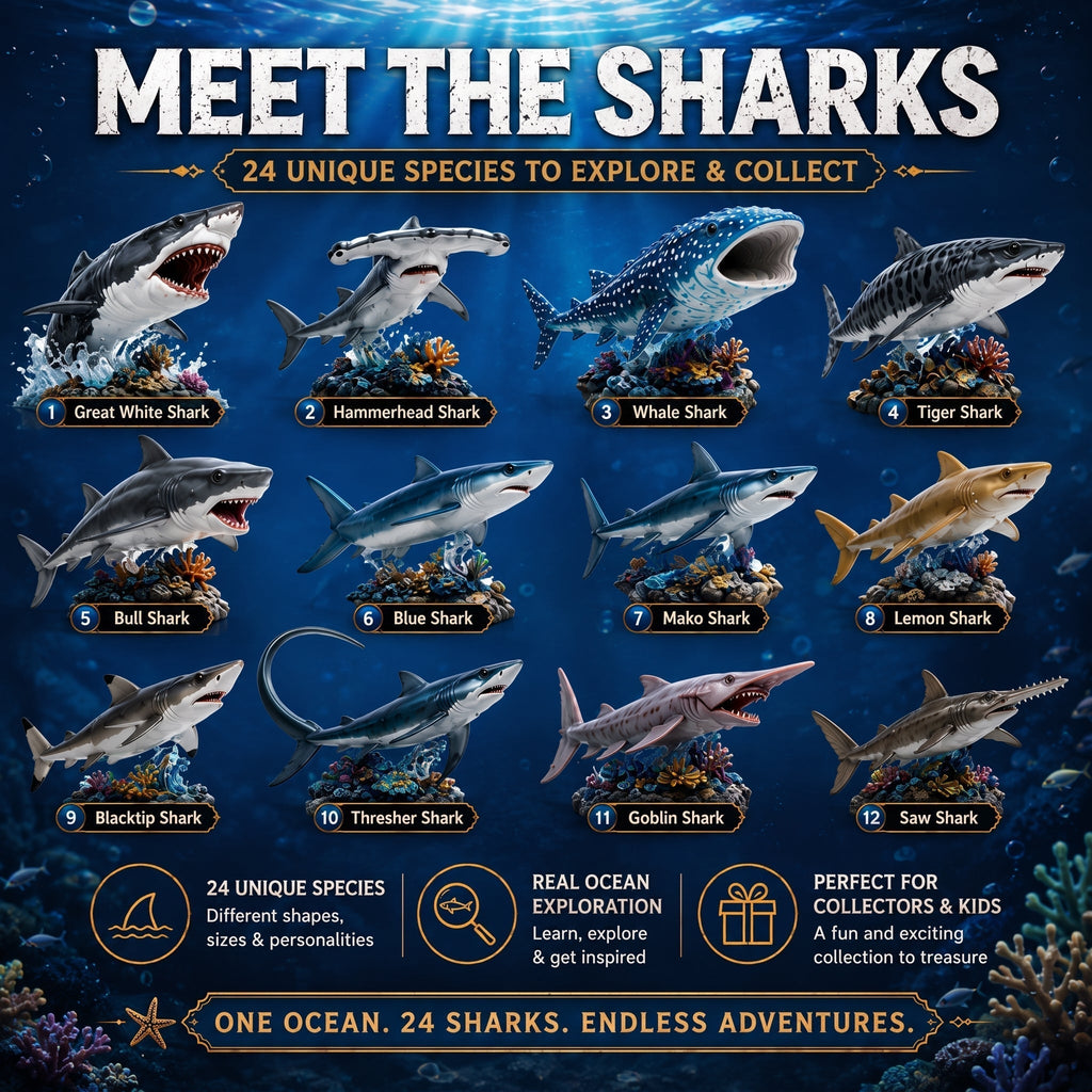 Haifina | Shark Figure Advent Calendar with 24 Collectible Sharks 2026