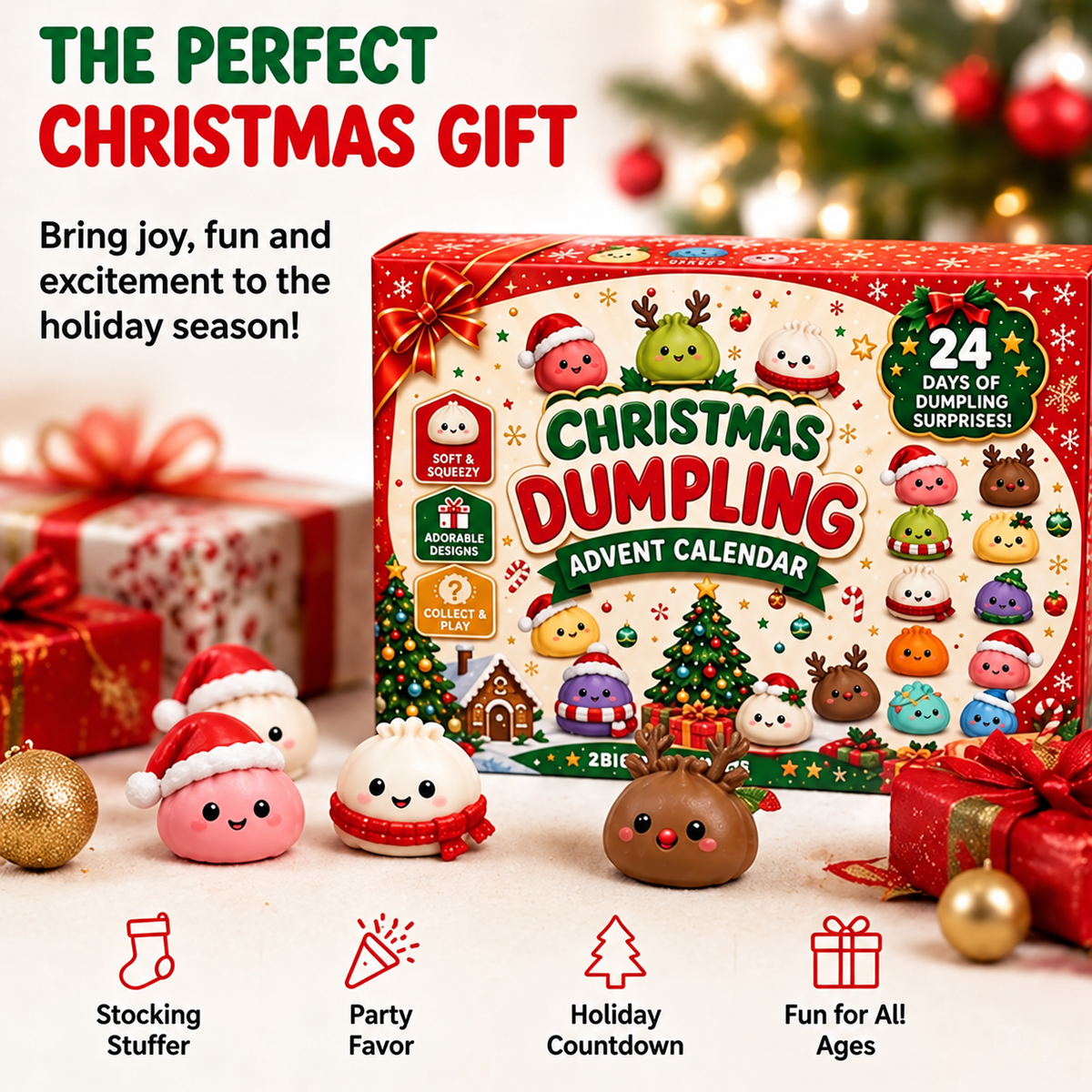 Plumora | Squishy Toy Advent Calendar for Kids with 24 Surprise Squishies