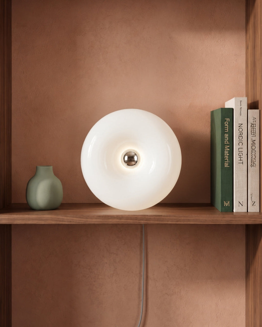 NARA Donut Glass Table Lamp – Dimmable, 3 Colour Temperatures, Bauhaus Design, Touch Control, Wall Mountable