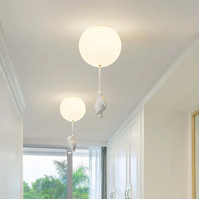 Bear & Balloon Pendant Light for Kids’ Room – Playful Ceiling Light with Warm LED for Bedroom & Living Room