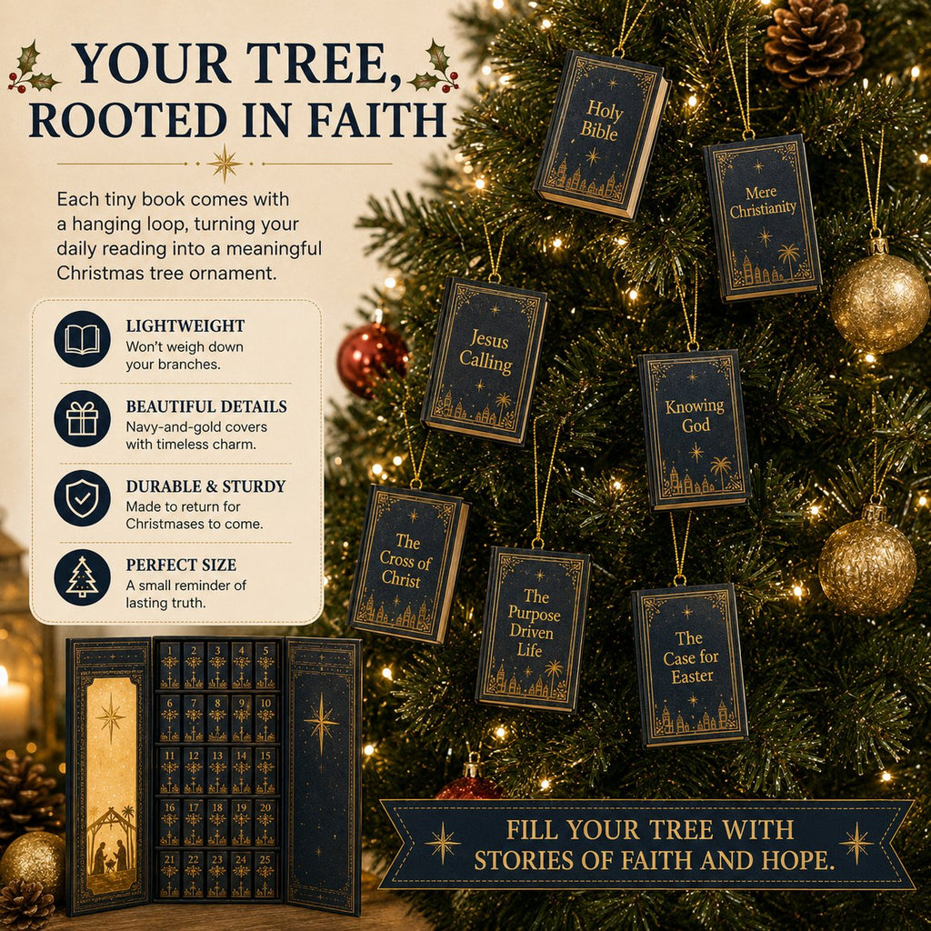 Christian Mini Book Ornament Advent Calendar with 25 Miniature Books 2026