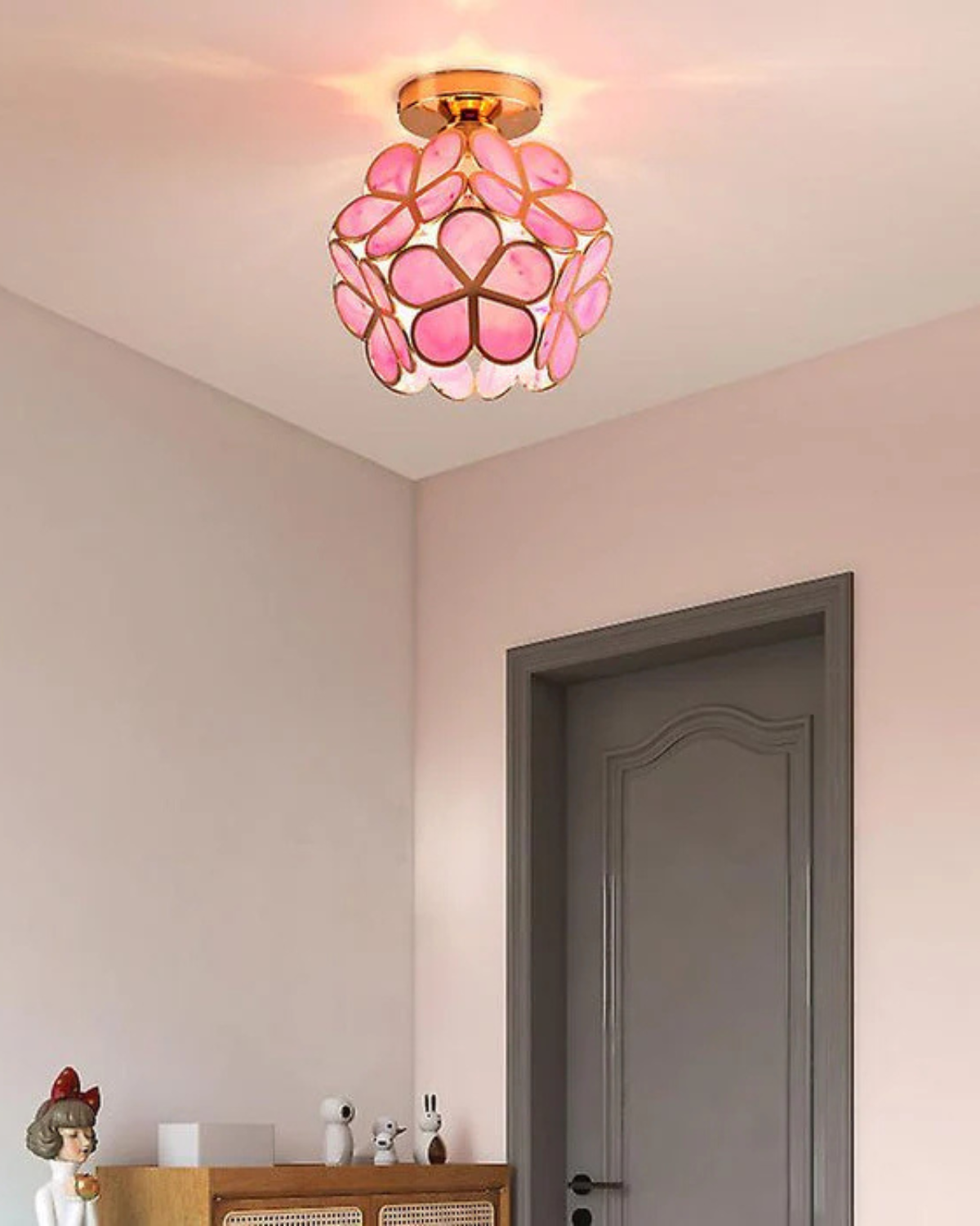 Modern Flower Ceiling Light – Acrylic & Gold-Tone Iron LED Design Lamp, 20 cm
