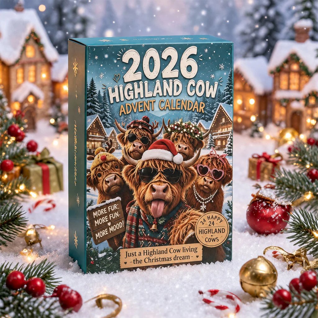 Zottelia | Highland Cow Figure Advent Calendar with 24 PVC Figures 2026
