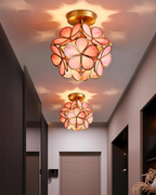 Modern Flower Ceiling Light – Acrylic & Gold-Tone Iron LED Design Lamp, 20 cm