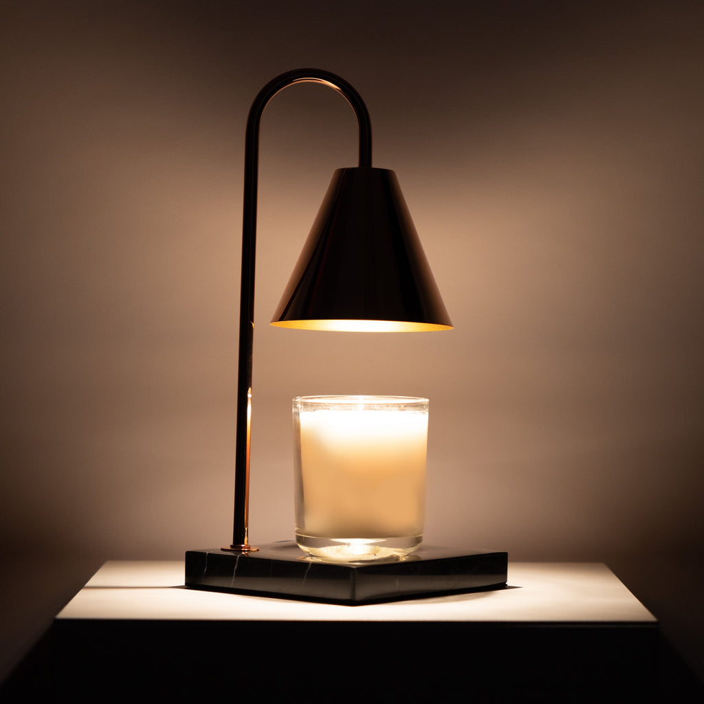 Candle Warmer Lamp with Timeless Marble Finish – Flameless Warmth