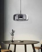 Smoked Glass LED Pendant Light – Dimmable Scandinavian Ceiling Light in Gold, Black or Amber for Dining Room, Kitchen Island & Living Room