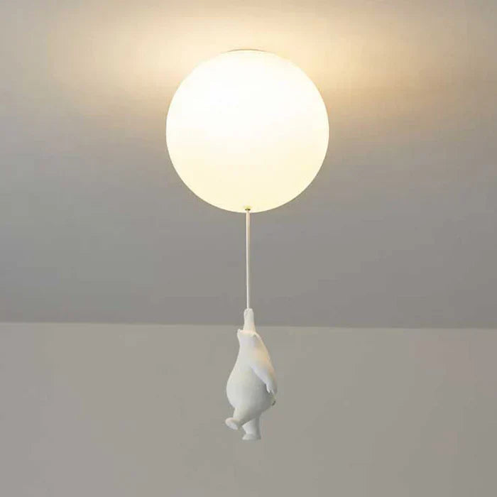 Bear & Balloon Pendant Light for Kids’ Room – Playful Ceiling Light with Warm LED for Bedroom & Living Room