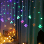 USB Snowflake String Lights – 4 m Multicolour LED, Christmas Decoration for Festive Winter Interiors