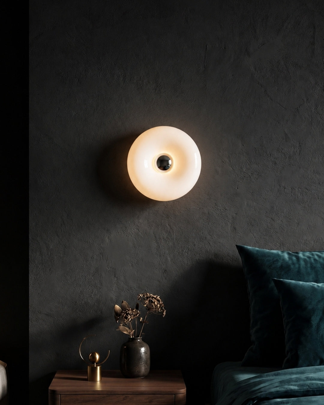 NARA Donut Glass Table Lamp – Dimmable, 3 Colour Temperatures, Bauhaus Design, Touch Control, Wall Mountable