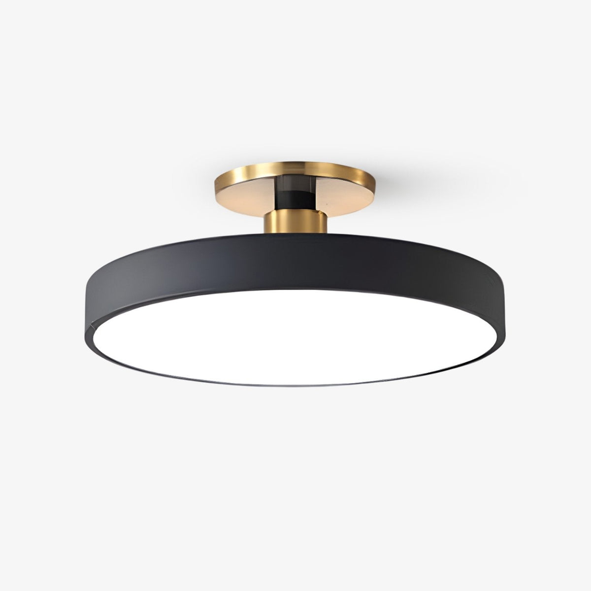 Isla Round Flush-Mount LED Ceiling Light – Black Metal with White Diffuser for Dining Rooms & Offices, Six Colours