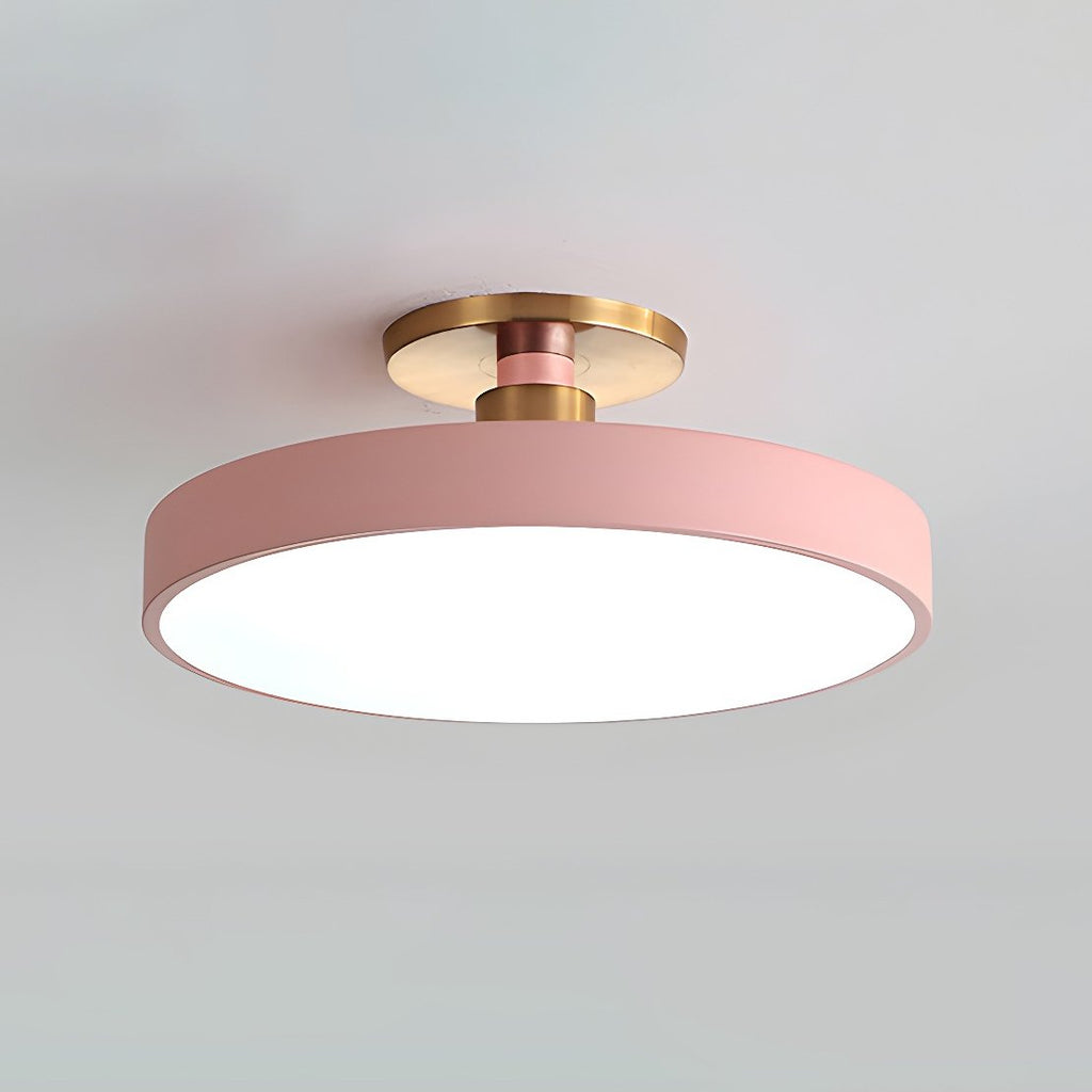 Isla Round Flush-Mount LED Ceiling Light – Black Metal with White Diffuser for Dining Rooms & Offices, Six Colours