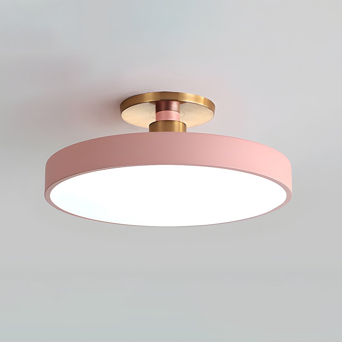Isla Round Flush-Mount LED Ceiling Light – Black Metal with White Diffuser for Dining Rooms & Offices, Six Colours