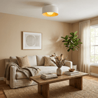Round Glass Globe Ceiling Light with Wood-Grain Interior – Ø 22 cm, G9, Wall Mountable for Hallway, Kitchen & Bedroom