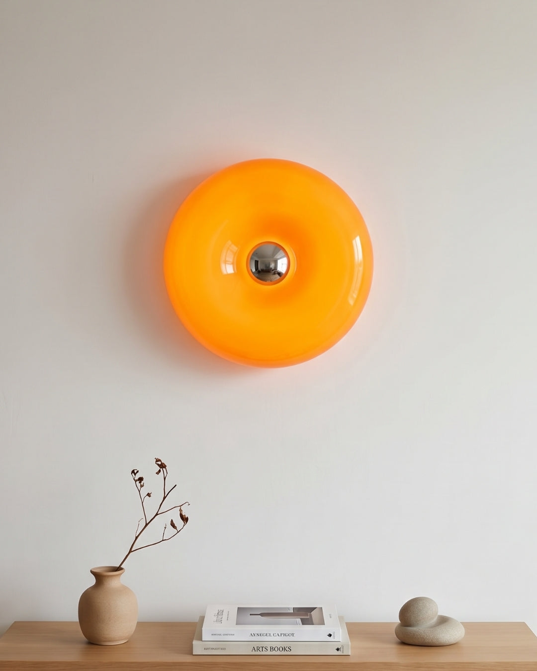 NARA Donut Glass Table Lamp – Dimmable, 3 Colour Temperatures, Bauhaus Design, Touch Control, Wall Mountable