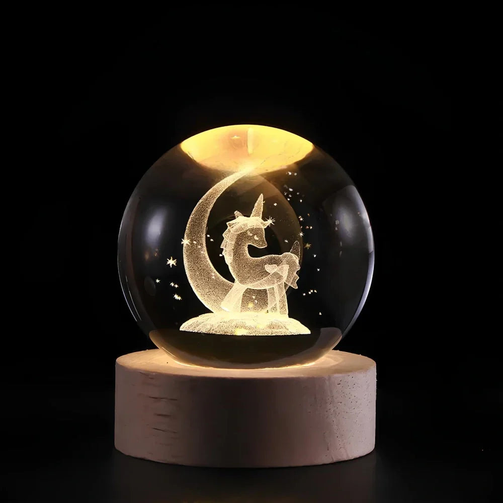 Crystal Ball Lamp with Coloured LED Lighting – Decorative Mood Light for Living Room & Bedroom