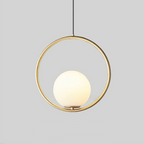 Mia Scandinavian Pendant Light with Gold Fitting & Glass Shade – Modern Ceiling Lighting for Dining Room, Bedroom & Living Room