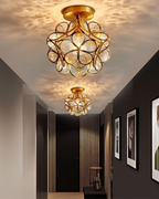 Modern Flower Ceiling Light – Acrylic & Gold-Tone Iron LED Design Lamp, 20 cm