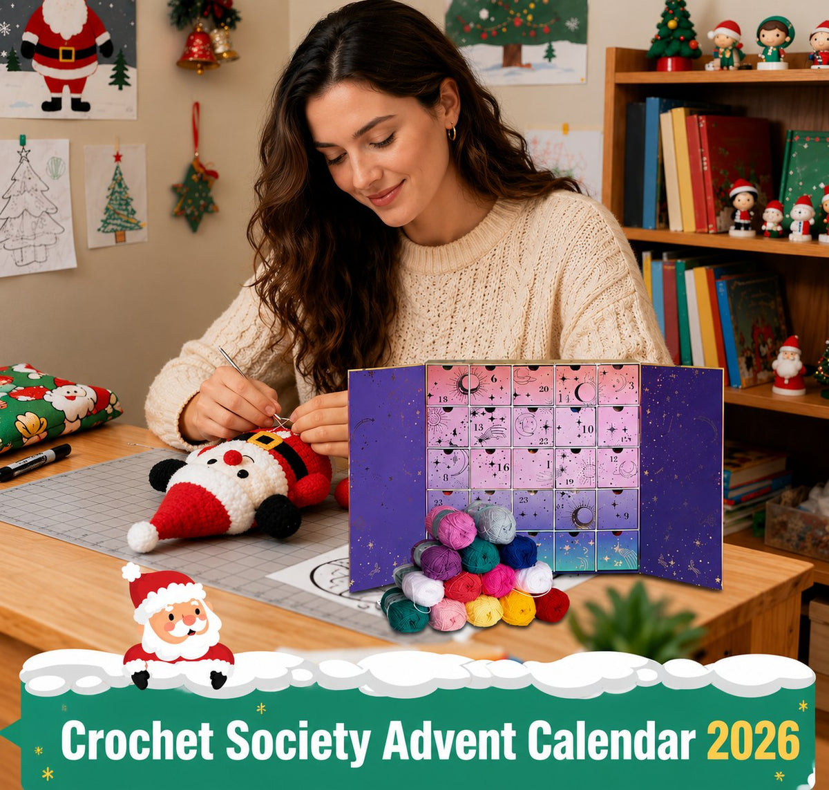Crochet Advent Calendar with 25 Drawers of Yarn, Tools and Patterns 2026