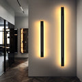 Modern LED Metal Bar Wall Light – Living Room Wall Lighting in Black or Gold, 60–120 cm