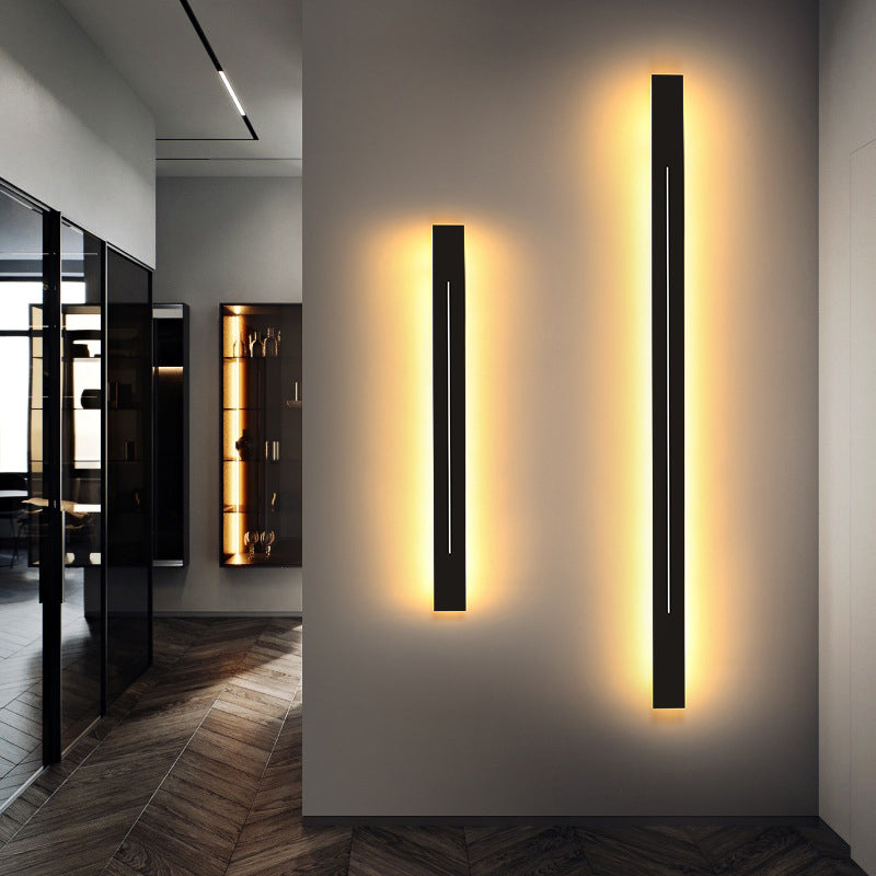 Modern LED Metal Bar Wall Light – Living Room Wall Lighting in Black or Gold, 60–120 cm