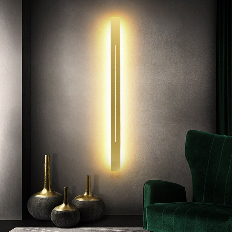 Modern LED Metal Bar Wall Light – Living Room Wall Lighting in Black or Gold, 60–120 cm