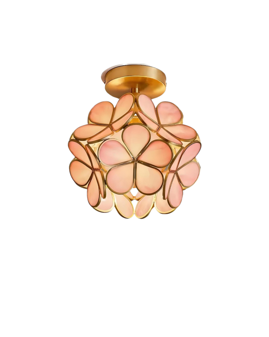 Modern Flower Ceiling Light – Acrylic & Gold-Tone Iron LED Design Lamp, 20 cm