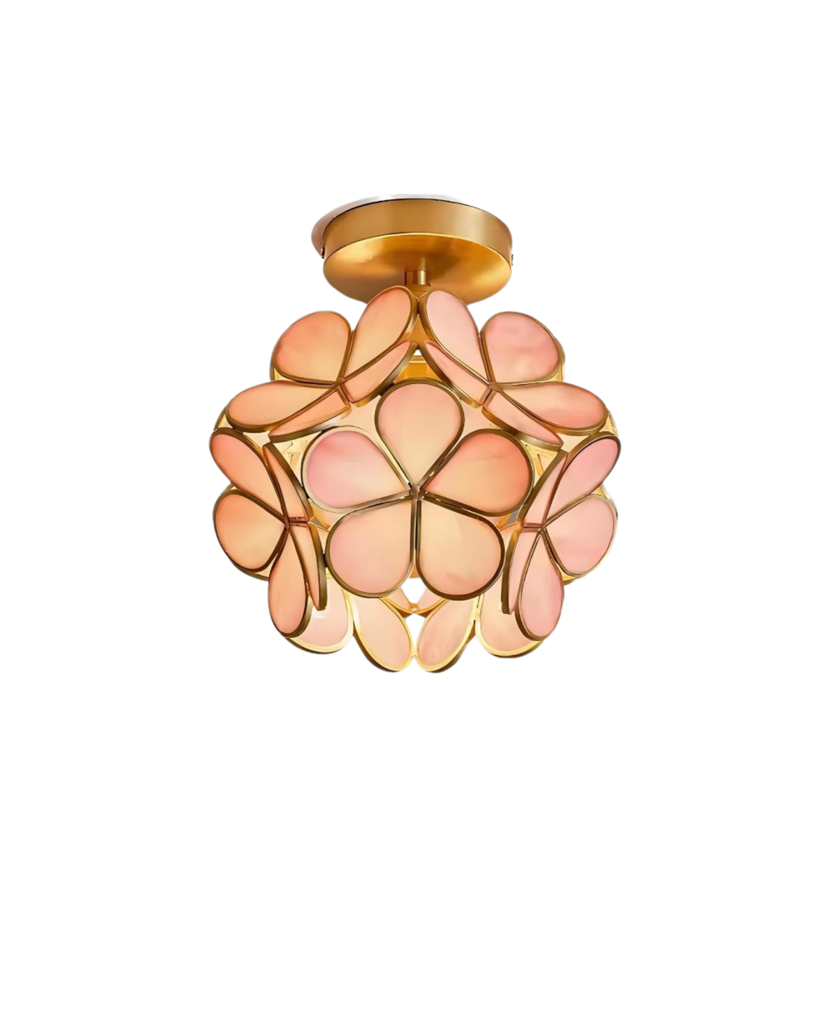Modern Flower Ceiling Light – Acrylic & Gold-Tone Iron LED Design Lamp, 20 cm