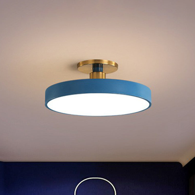 Round Nordic Acrylic LED Ceiling Light – Modern Scandinavian Semi-Flush Light for Bedroom, 30–60 cm
