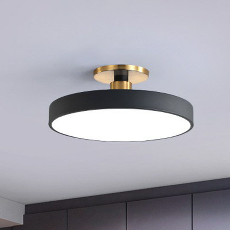 Round Nordic Acrylic LED Ceiling Light – Modern Scandinavian Semi-Flush Light for Bedroom, 30–60 cm