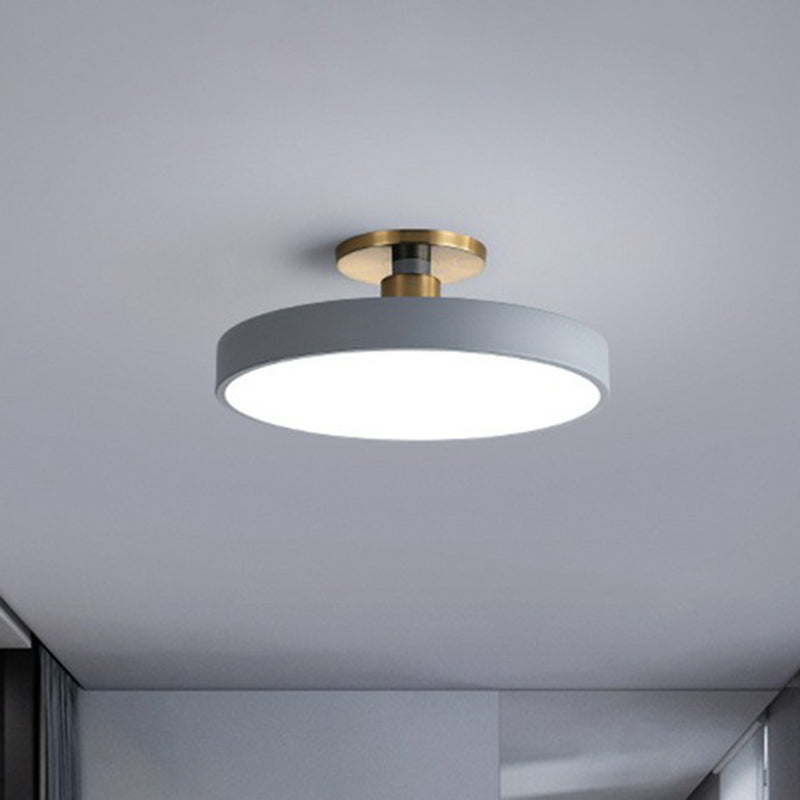 Round Nordic Acrylic LED Ceiling Light – Modern Scandinavian Semi-Flush Light for Bedroom, 30–60 cm