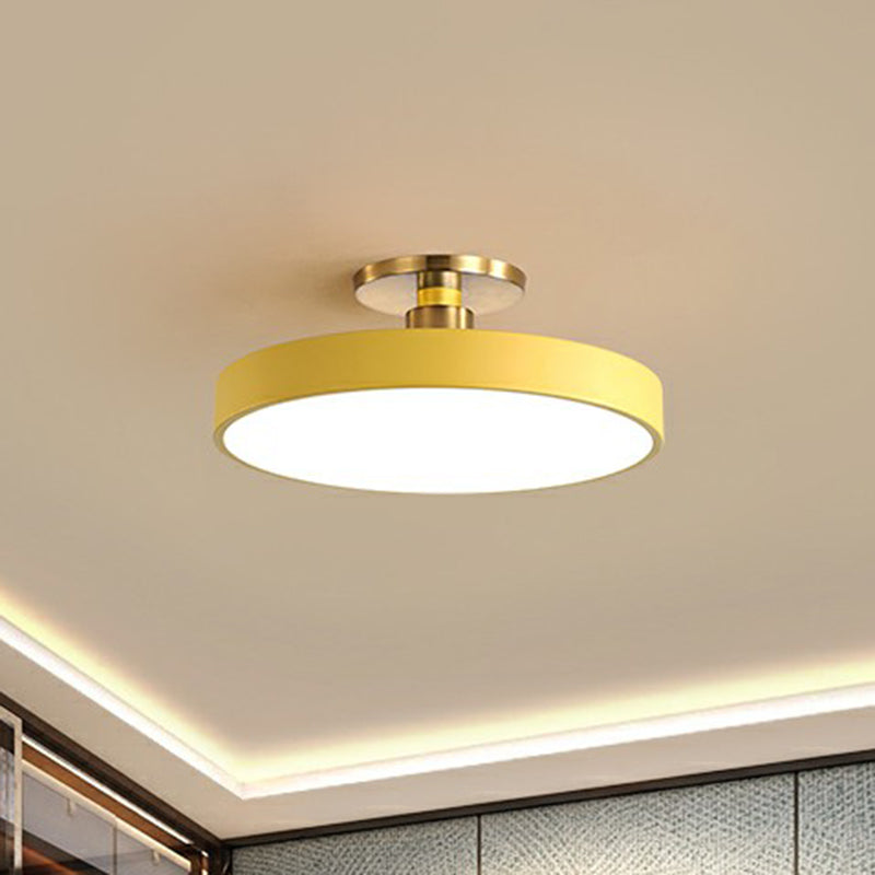 Round Nordic Acrylic LED Ceiling Light – Modern Scandinavian Semi-Flush Light for Bedroom, 30–60 cm