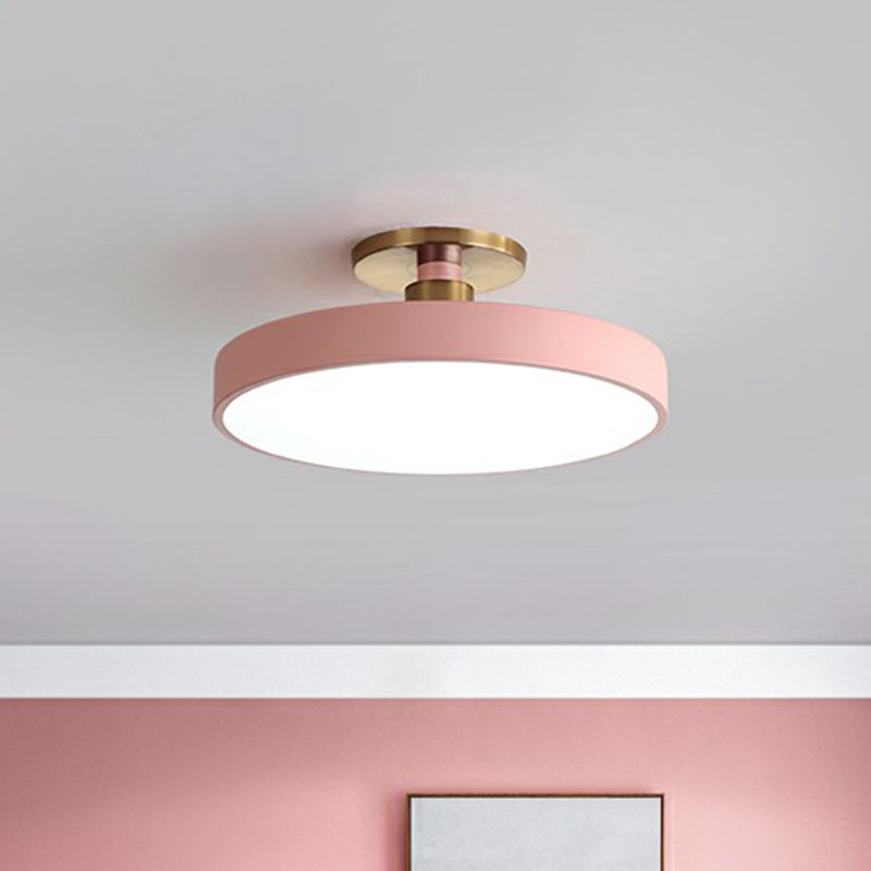 Round Nordic Acrylic LED Ceiling Light – Modern Scandinavian Semi-Flush Light for Bedroom, 30–60 cm