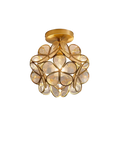 Modern Flower Ceiling Light – Acrylic & Gold-Tone Iron LED Design Lamp, 20 cm