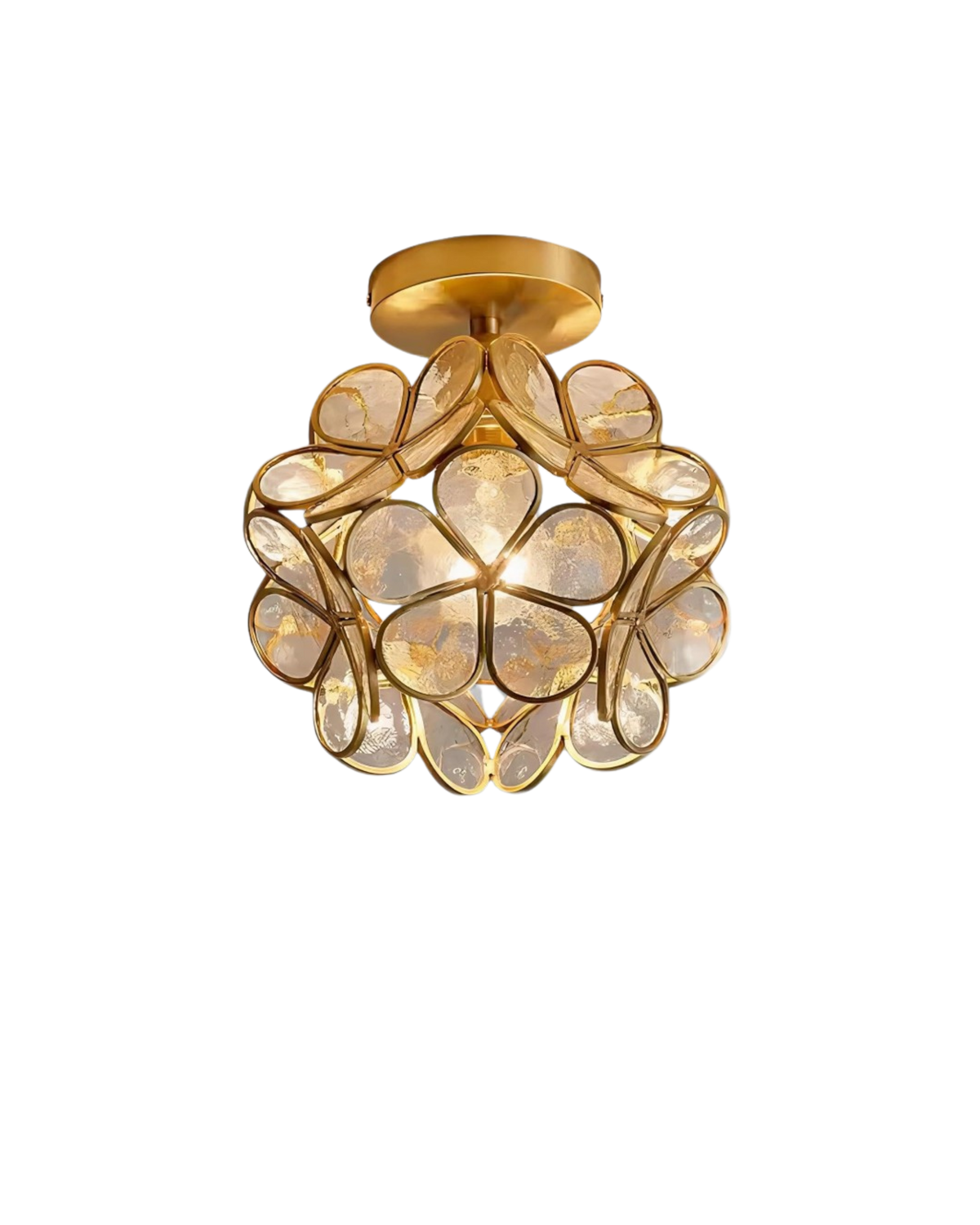 Modern Flower Ceiling Light – Acrylic & Gold-Tone Iron LED Design Lamp, 20 cm
