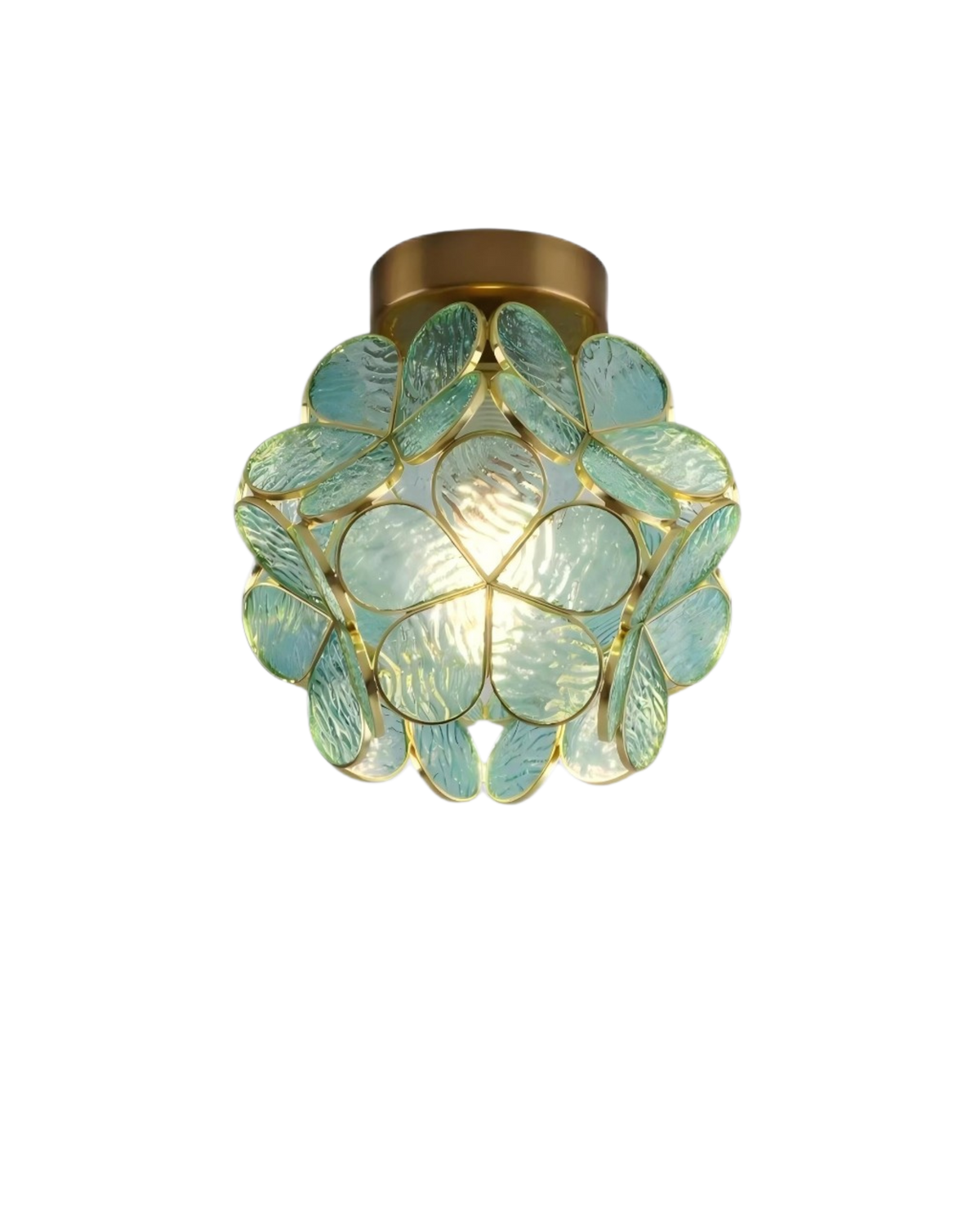 Modern Flower Ceiling Light – Acrylic & Gold-Tone Iron LED Design Lamp, 20 cm