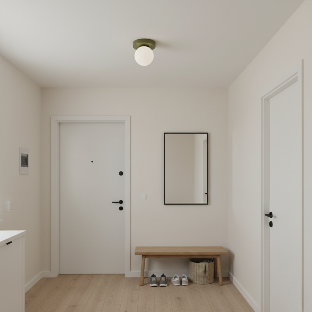 Glass Globe Wall & Ceiling Light with Coloured Disc – 12 × 10 cm, G9 LED, 3000K Warm White, Hardwired